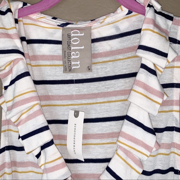NWT Anthropologie DOLAN | Striped Ruffle Top Small - Picture 4 of 5
